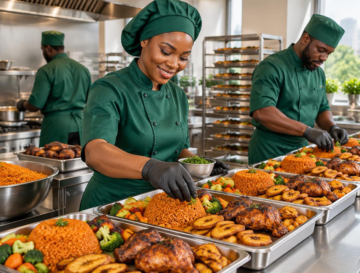 Meuro Kitchen catering team preparing food